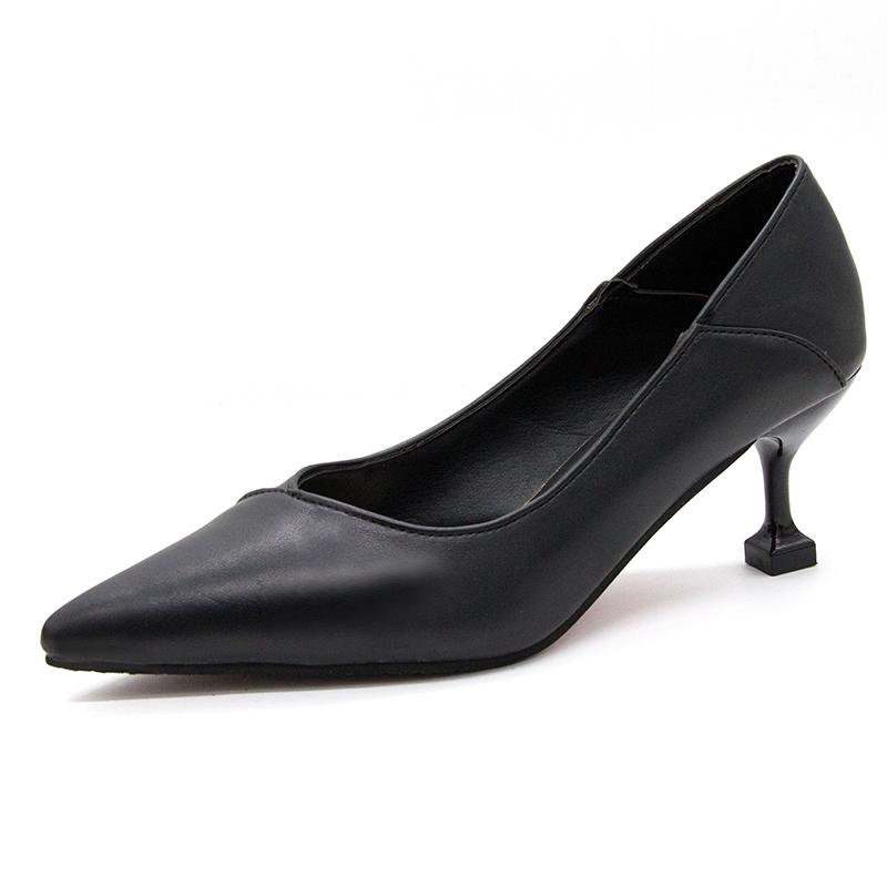 Новые удобные кожаные женские черные туфли на высоком каблуке женские офисные рабочие туфли роскошные туфли на высоком каблуке женские