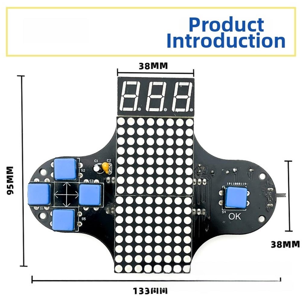 DIY Soldering Practice Kit Electronic Game Console with Built-in Block Puzzle and Snake Games PCB Plastic Casing Components