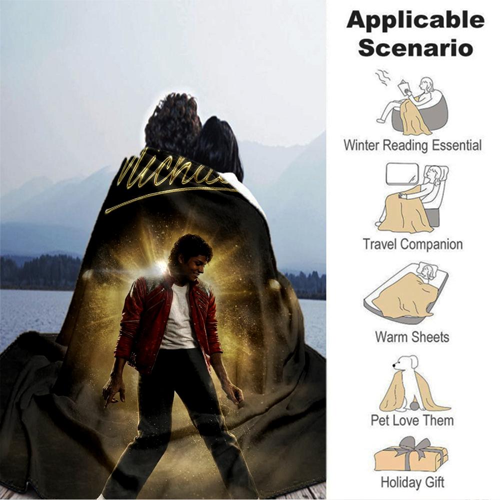 1Pc Michael Jackson Dance Legend Blanket Soft Throw Blanket For Home Bedroom Bed Sofa Travel Office Solid Christmas Blanket