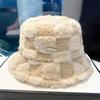 Регулируемая женская панама из искусственного меха ягненка, шляпа рыбака, плюшевая шляпа-ведро, для активного отдыха