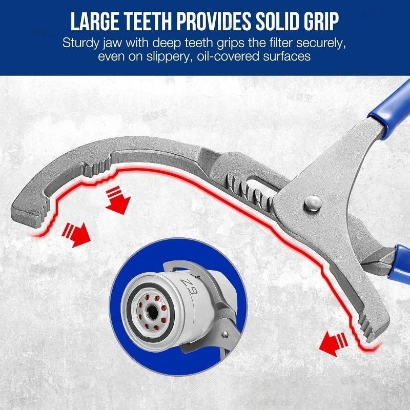 Adjustable Hand Tools Oil Filter Steel Filter Removal Tool Car Oil Filter Pliers Clamp Type Wrench 9/12" Adjustable Hand Tools