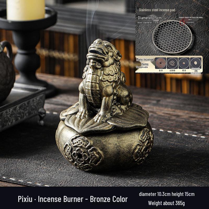 Zen Pagoda Black Pottery Ceramic Coil Incense Burner - Aromatherapy Holder for Home and Office