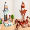 Деревянные строительные блоки для детей, stacking block, 43 шт., развивающая игрушка для малышей, дошкольная, для детей