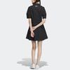 Lotso Bear Co-Branded Collection Pure Color Sporty Polo Collar Pullover Short Sleeve Dress Women Dress Black IP4022