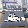 Custom Name simon's cat Bedding,Quilt Set Quilt Cover Pillowcase Home Birthday Gift(1 * duvet cover + 2 * pillowcase, without core)_xia