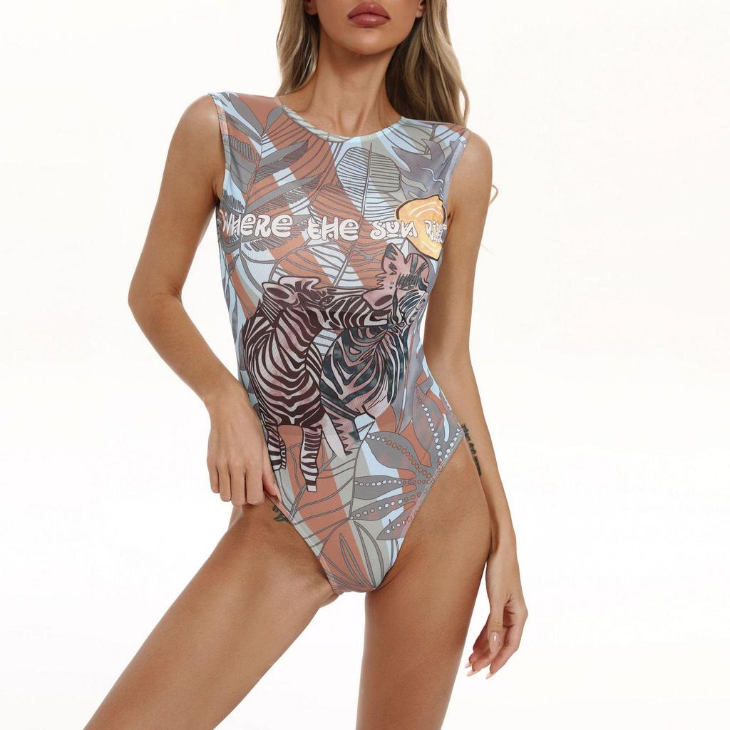 Женский многоцветный сетчатый купальник с длинным рукавом для защиты от солнца