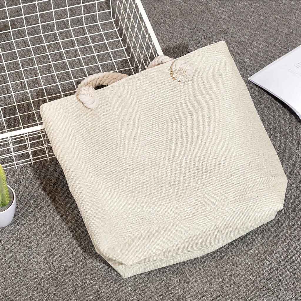 Cute owl print thick rope single-shoulder beach bag 7288 CLE