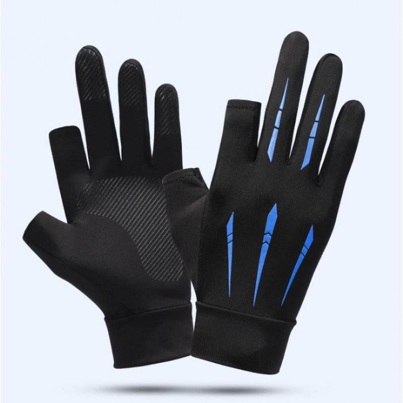 Mens Breathable Quick-Dry UV Protection Half-Finger Gloves Cycling Fishing Outdoor Sports Touchscreen Compatible
