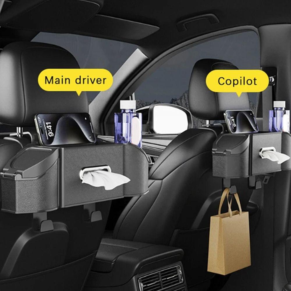 With Hook Auto Backseat Storage Box 7 In 1 Car Seat Back Cup Holder Tissue Box Auto Interior