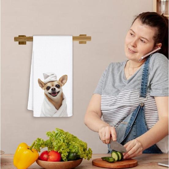Funny Chihuahua Hand Towels for Bathroom, Chihuahua Gifts Decorative Towels for Bathroom Washroom, Chihuahuas Lover Mom Gifts, 16x24 Inch