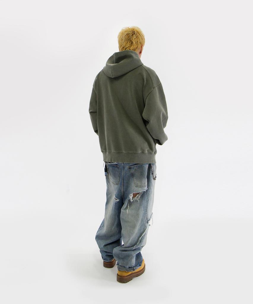 PIGMENT Small Logo Hoodie Khaki
