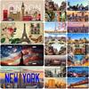 1pc Metal Sign Vintage Plaque City View License Plates Paris London New York Metal For Wall Decor 15x30cm