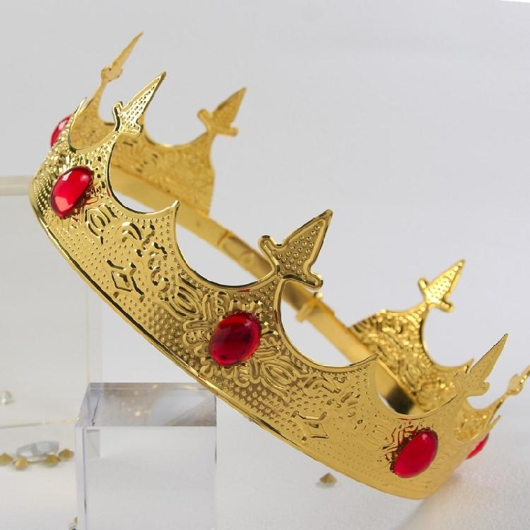 Забавные праздничные короны, украшенные драгоценностями, золотые головные уборы, круглые золотые ободки для выпускного, свадьбы, Хэллоуина