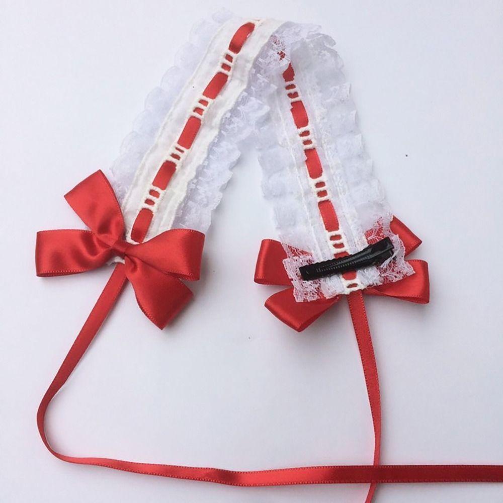 Аксессуары для волос Бант Лента Головной убор с заколками Сладкий Кружевной Ободок Лолита Повязка на голову Женский