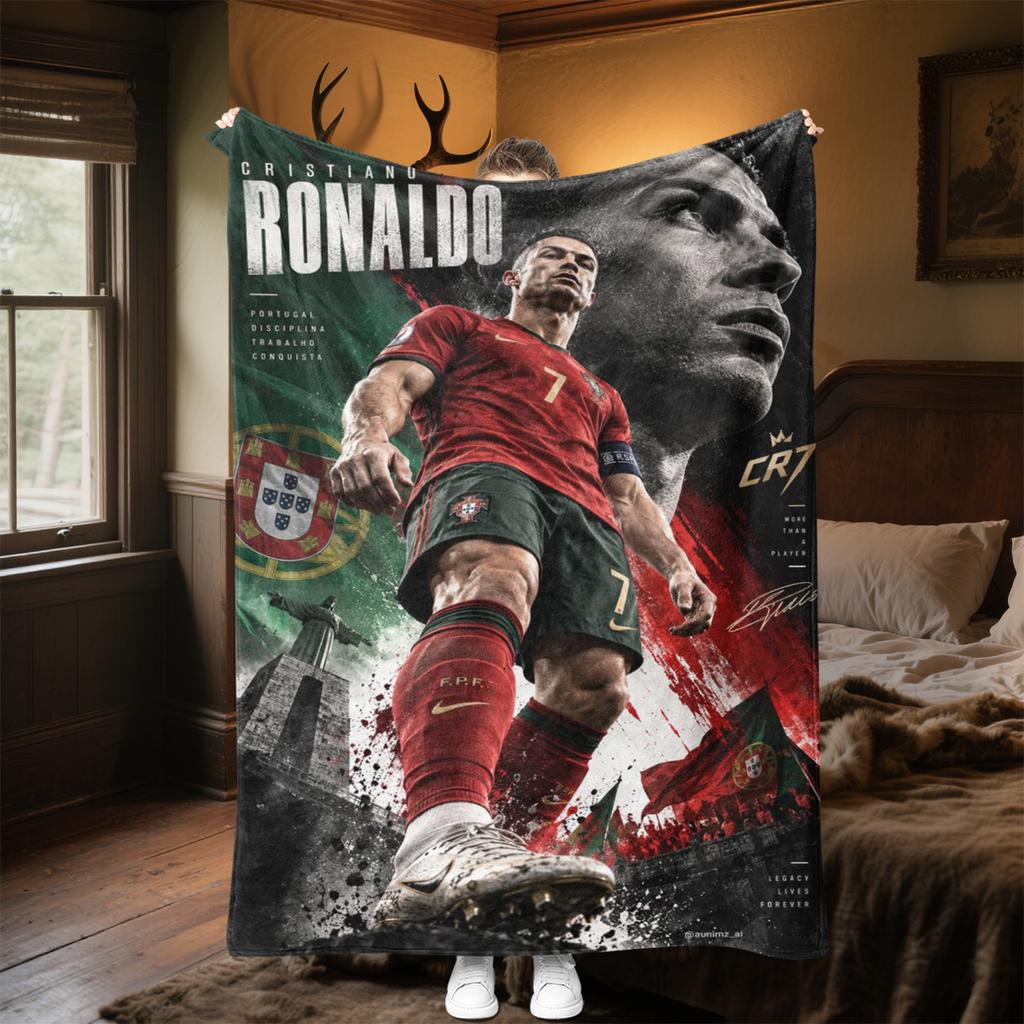 Ronaldo Legacy Portugal'S Iconic blanket Soft and portable four season home bed office travel, lunch break, warm blanket P36