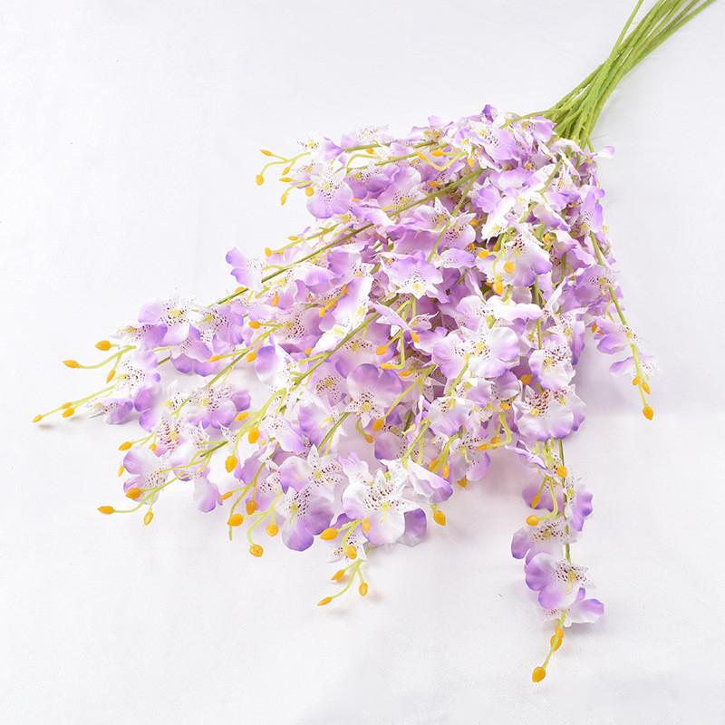 Fivebranch Oncidium Artificial Flower Bundle For Hotel And Event Decoration With Durable Silken Material