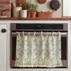 Green Floral Short Kitchen Curtain Oven Washing Machine Stove Cover Farmhouse Style Decorative Window Door Panel