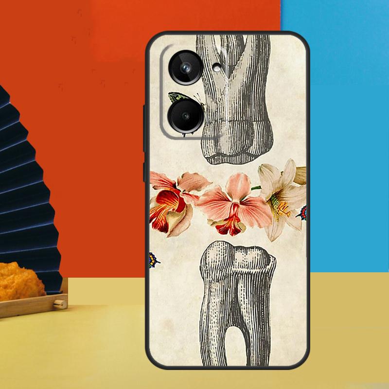 Рисунок с зубами для стоматолога Для Realme GT7 Pro GT6 10 11 12 13 14 15 Pro Plus C55 C67 C63 C61 C53 C31 C65 C71 C75 Чехол
