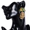 European and American Big Brand Diamond-studded Acrylic Crystal Cute Fruit Earrings Colored Diamond Full Diamond Earrings