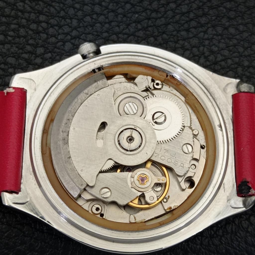 VINTAGE SEIKO 5 AUTOMATIC 7009A JAPAN MENS MAROON COLOR DIAL WATCH A702323-5 R124-a702323