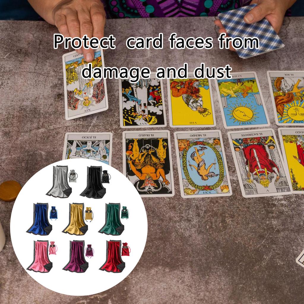Velvet Tarots Tablecloth Divinations Cards Table Cloth Tapestry Astrologys Witchcrafts Deck Cloth with Drawstring Bag