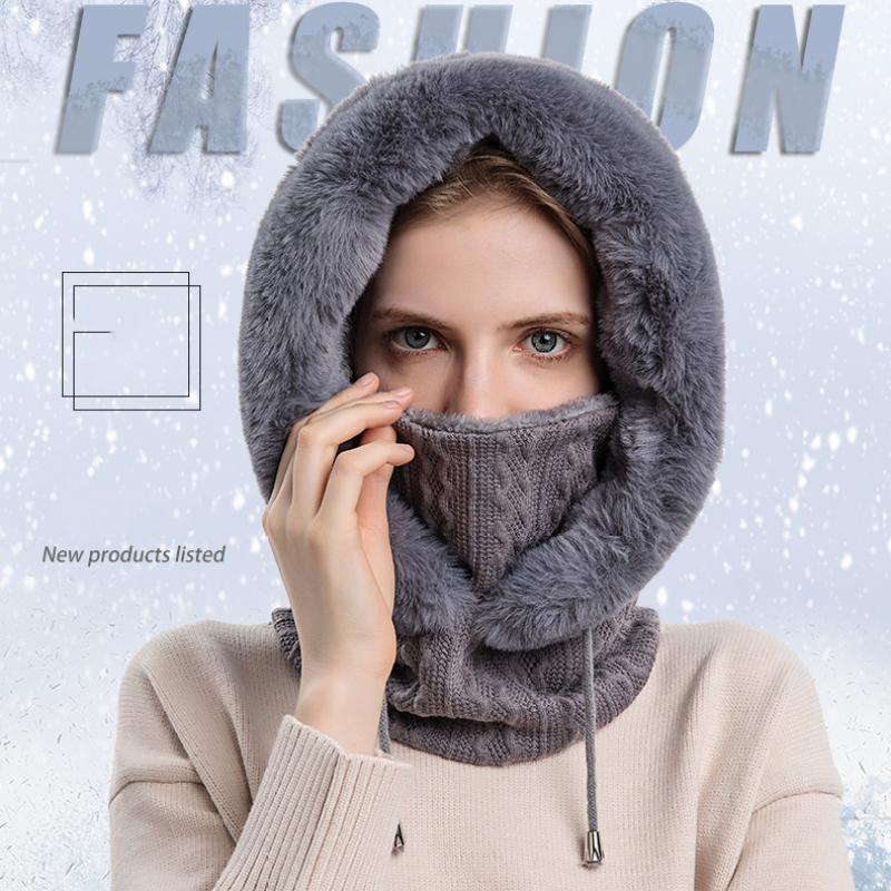 Winter Hat Outdoor Cycling Head Cover, Cold Ski Hat, Warm Neck Mask, Integrated Cold Hood