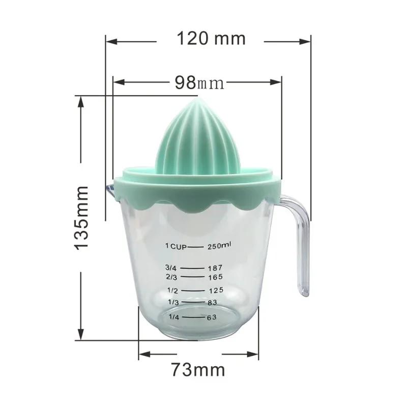 Портативная ручная соковыжималка со шкалой для лимона и апельсинового сока. Кухонный инструмент для самостоятельного приготовления сока. Необходимые принадлежности для дома. Соковыжималка. Кухонные принадлежности.