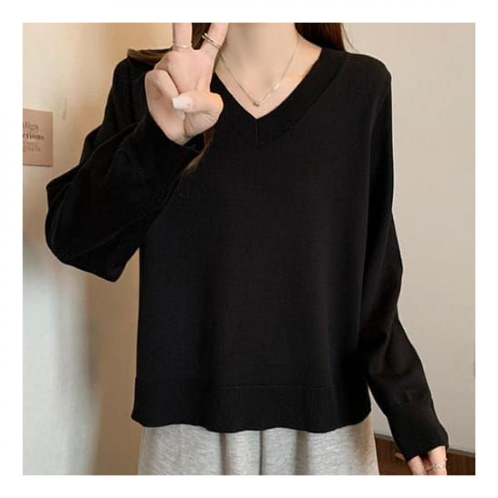 NaVaVa V Neck Long sleeVe Knit Solid Nk1967