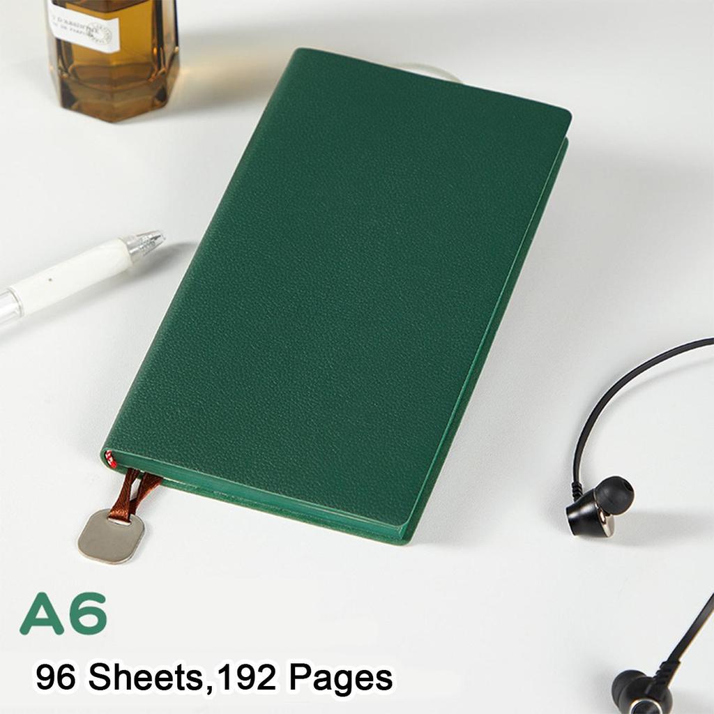 Ученический блокнот формата А6 из утолщенной кожи цвета личи, небольшой дневник, рабочая тетрадь, книга для записи деловых встреч, 96 листов, 192 страницы