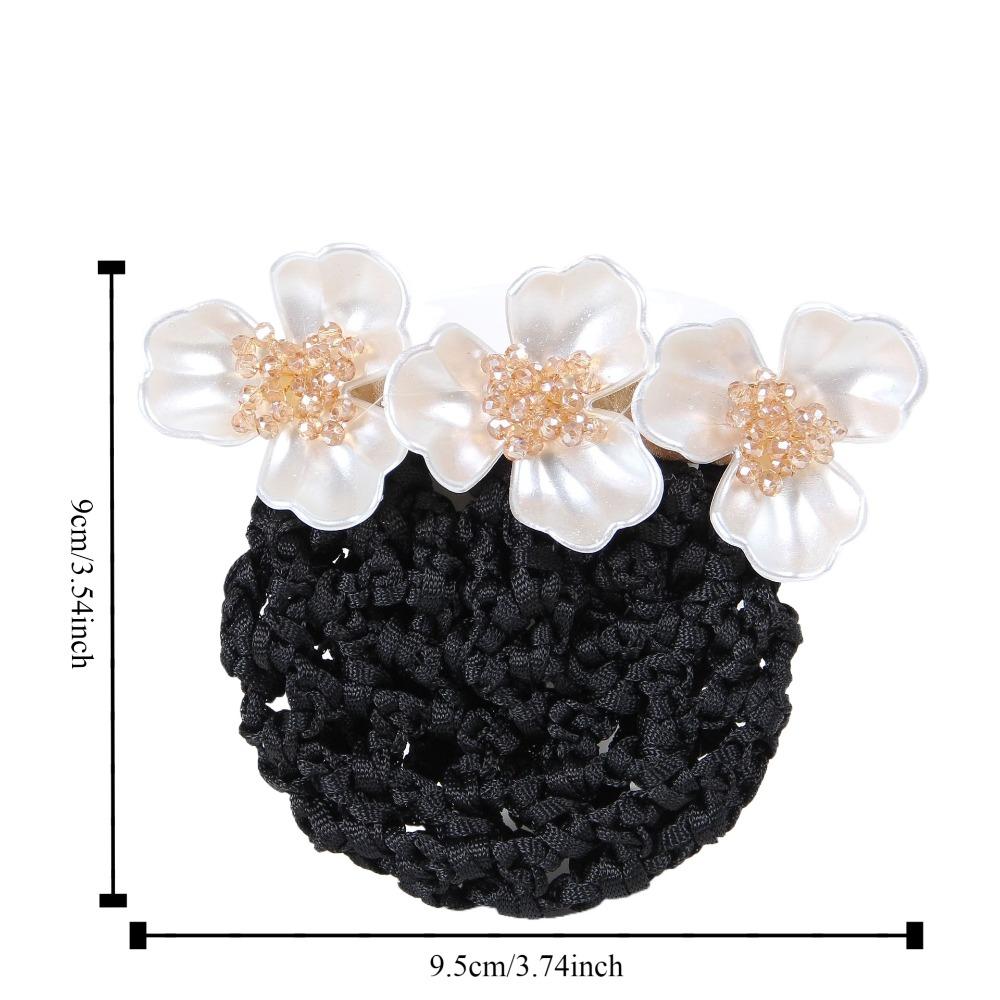 Flower Hairpin Korean Bun Snood Ponytail Clip Hairgrips Cover Net Vintage Women Spring Clip Gift