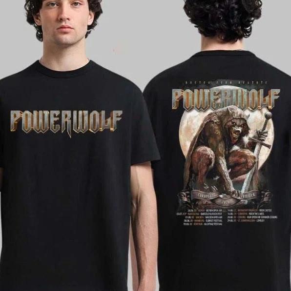 Powerwolf Летний Тур 2026 Концертная Футболка Power Metal Группы S5XL Унисекс Футболка