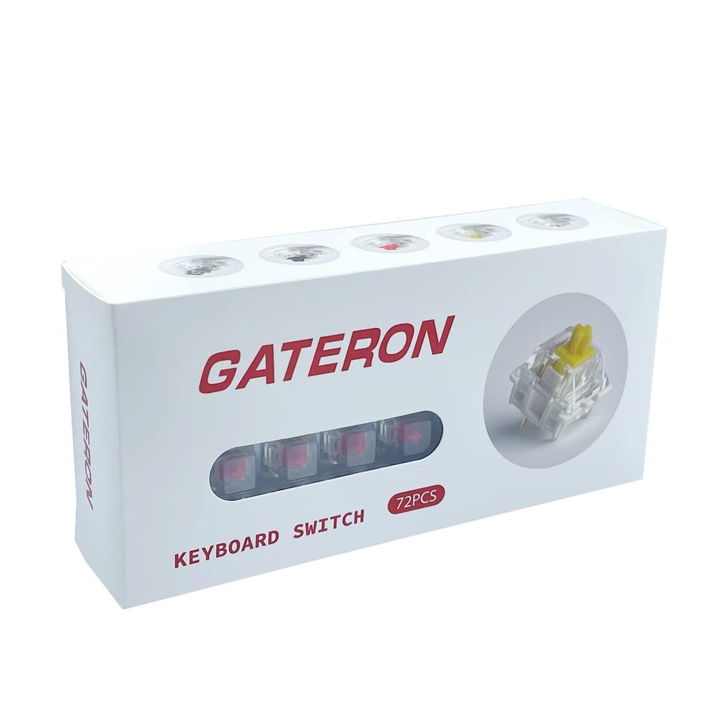 Переключатели Gateron G Red Pro Предварительно смазанные 3-контактные RGB SMD Линейные Игровые Механические Клавиатуры (72 шт., Красный)