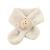 Plush Neck Warmer Warm Plush Scarf Fashion Children Cross Neckerchief  Outdoor