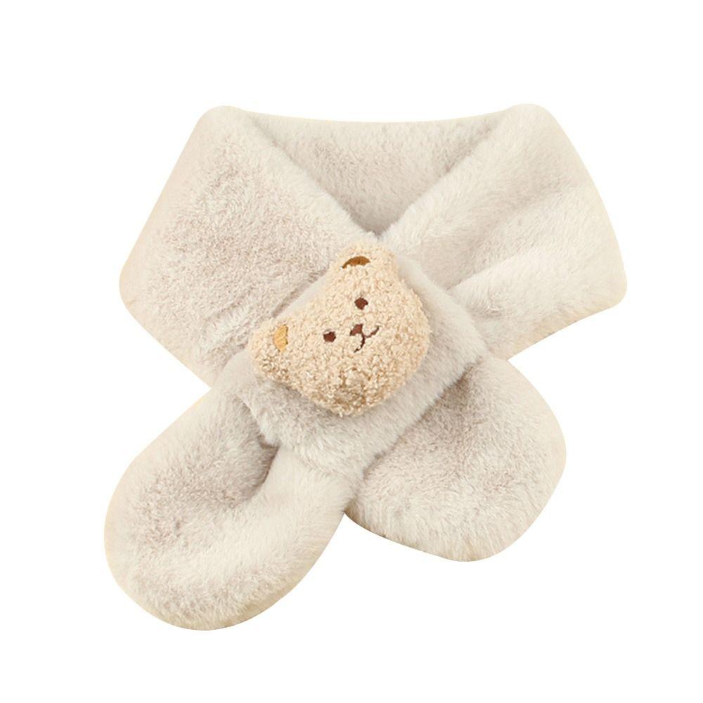Plush Neck Warmer Warm Plush Scarf Fashion Children Cross Neckerchief  Outdoor