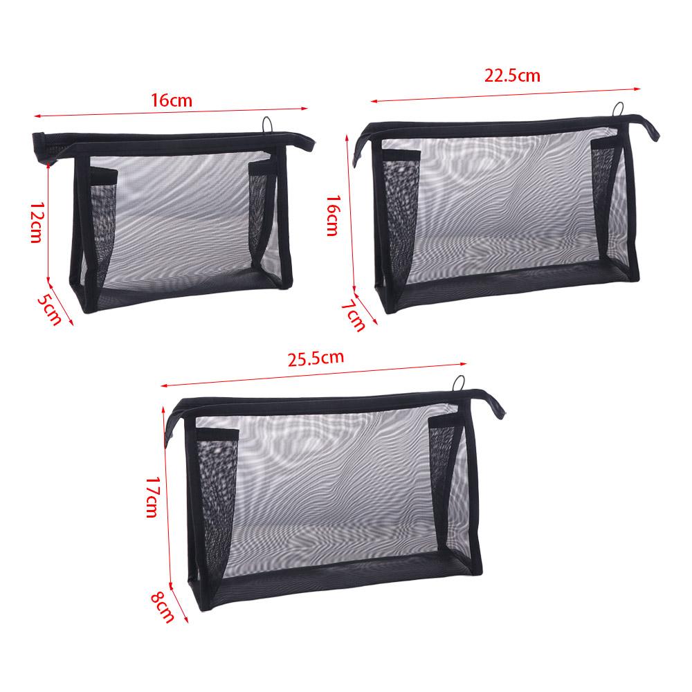 Casual Mesh Makeup Bag Zipper Storage Toiletry Bag Lipstick Bag Transparent Cosmetic Bag Outdoor