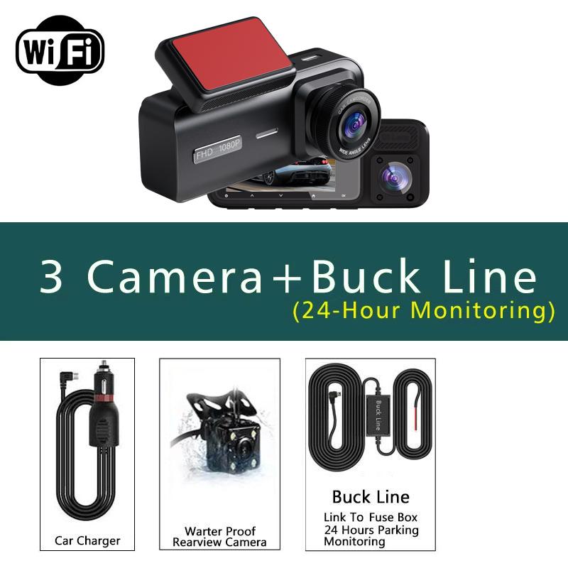 3 Channel WIFI Dash Cam HD 1080P Car Dvr Interior Vehicle Three Way Camera Mini DVRs Recorder Video Registrator Dashcam Camcord