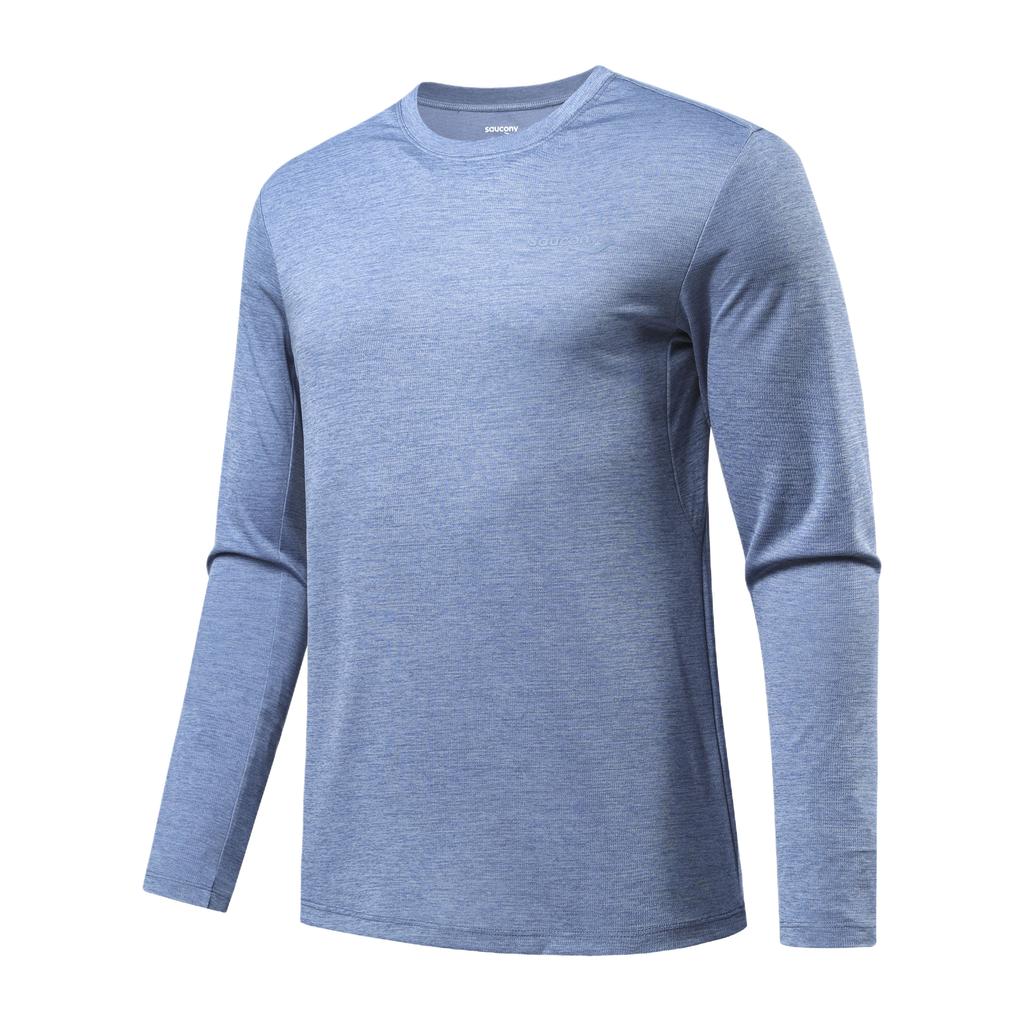 Saucony T Shirts Men's Dark Gray Blue Crew Neck Moderate SC2230679A-BL30