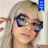 2023 Trendy Cat Eye Anti-Blue Light Butterfly Glasses with Irregular Large Frame