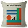 Nordic Polyester Throw Pillow Case for Sofa Minimalist Color Block Double Print Cushion Cover Decor Bauhaus Modern Pillowcase
