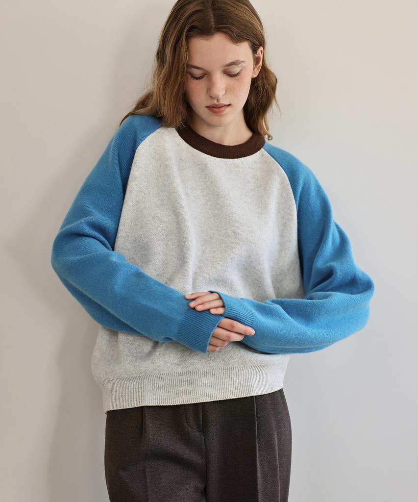 ANDNEEDS Clay Raglan Knit (Blue)