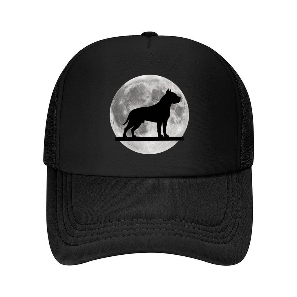 Black Dog Silhouette Full Moon Graph Mesh Baseball Cap For Womens Unisex FeUnisex Beach Dad Hat Hip Hop