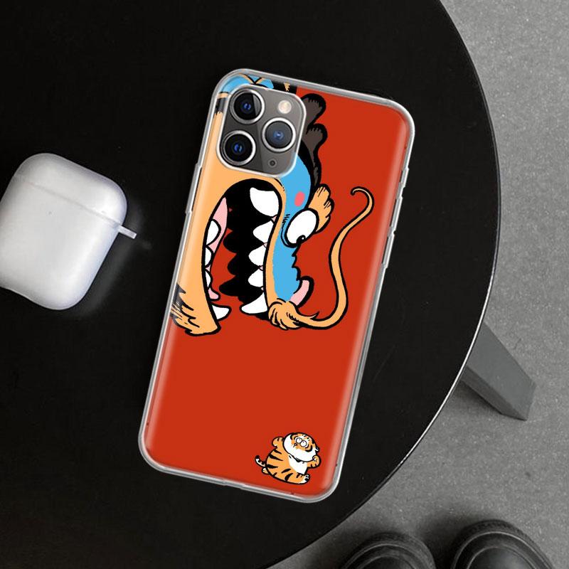 Cartoon Fat Tiger Phone Case Cover for iPhone 11 12 13 Mini 14 15 Plus 16 Pro Max 17 Air 7 8 + SE Art Customized Fundas 11 12 13