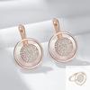 Luxury Full Zircon Circle Drop Earrings Fashion Women Gold Color Earrings Match Rings Fashion Costume Jewelry Sets