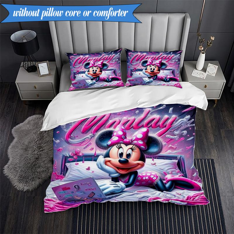 Mic-key 3pcs K-pop music group Bedding set,Ideal for Bedroom, Dormitory,Including Duvet Cover And 2pcs Pillowcases,Fan gifts