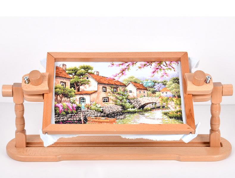 Регулируемая деревянная рама для вышивания из бука: Многофункциональная пяльца для вышивки крестом с зажимом для фиксации натяжения