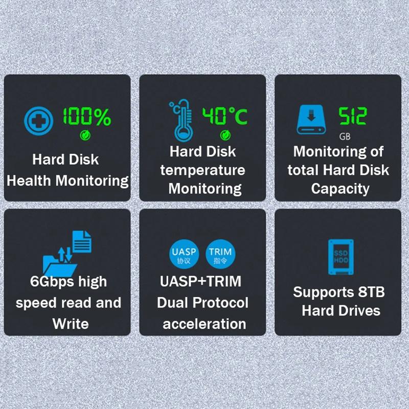 Корпус для жесткого диска SSD 2,5 дюйма SATA на USB3.1 Корпус для жесткого диска 6 Гбит/с Макс Внешний корпус для жесткого диска SATA Адаптер для ПК
