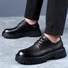 Fashion Men Casual Shoes Lace Up Black Leather Office Work Shoes Male Flats Sneakers Outdoor Platform British Business Party Dress Shoes