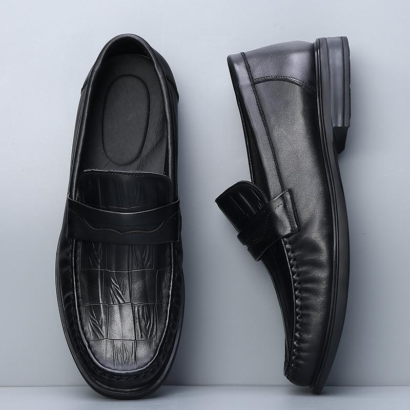 Модный бренд Натуральная кожа Обувь для ходьбы Мужская Классика Деловая обувь для платья Уличные Лоферы Слипоны Повседневная кожаная обувь для вождения