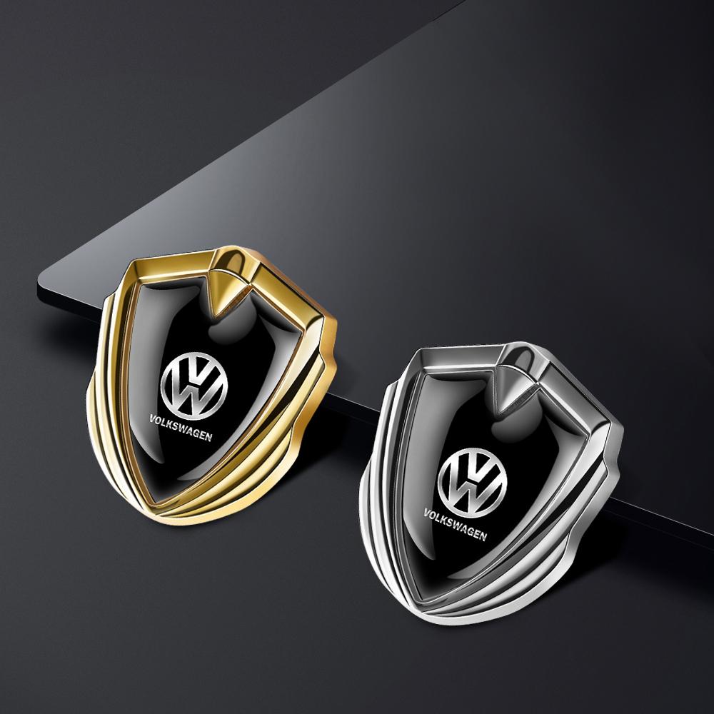 1pc 3D Metal Shield Car Side Fender Emblem Badge Sticker for VW Jetta Golf Beetle CC GTI R32 MK4 MK7 MK7.5 Auto Accessories