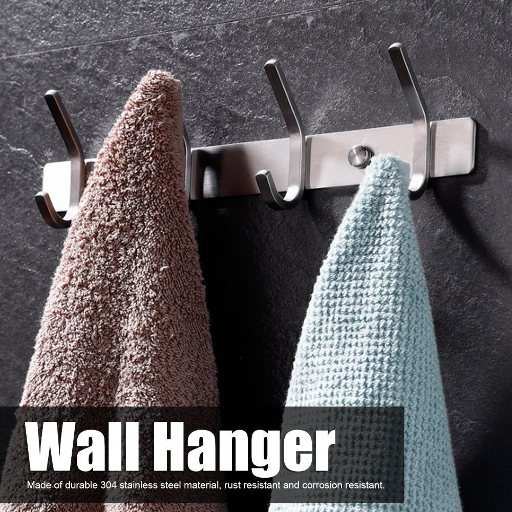 Stainless Steel Coat Hook Silver Coat Hanger Practical Towel Rack Home Office